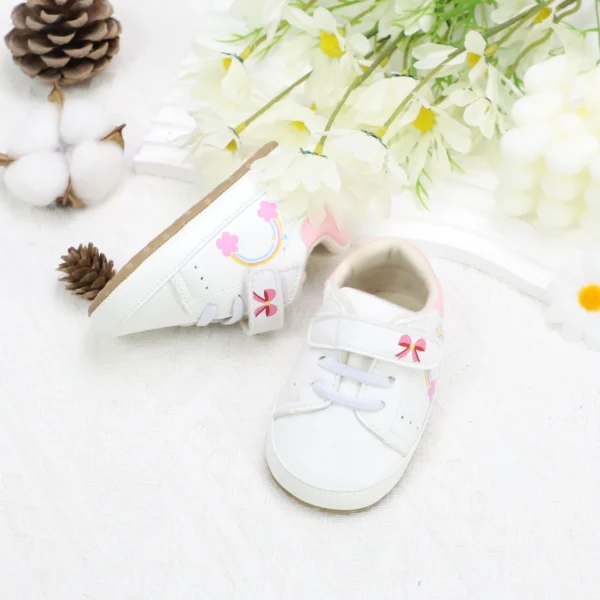 Baby toddler shoes, rainbow and bow design baby sneakers, lightweight and non-slip, suitable for daily & vacation wear, all seas - Image 6