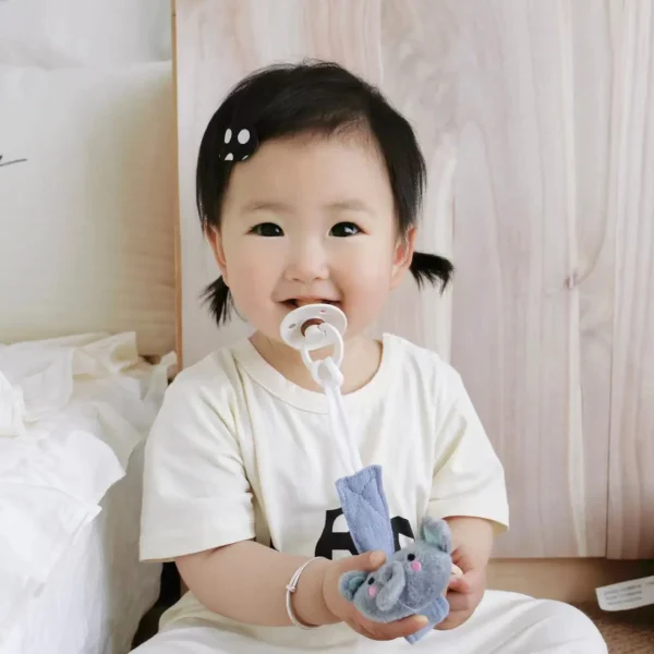1PCS Baby Pacifier Clip,Newborn Cotton Wooden Animal Pacifier Chain,Nipple Soother Dummy Holder Eco-friendly Material - Image 4