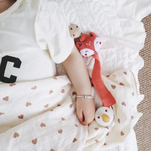 1PCS Baby Pacifier Clip,Newborn Cotton Wooden Animal Pacifier Chain,Nipple Soother Dummy Holder Eco-friendly Material - Image 6