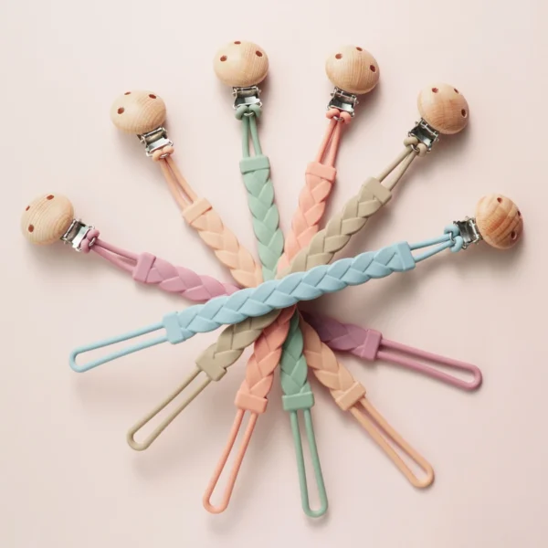 2024 New Baby Gift Teether Chain BPA Free Silicone Baby Pacifier Clip Portable Nipple Holder Teether Toys Baby Accessories - Image 2