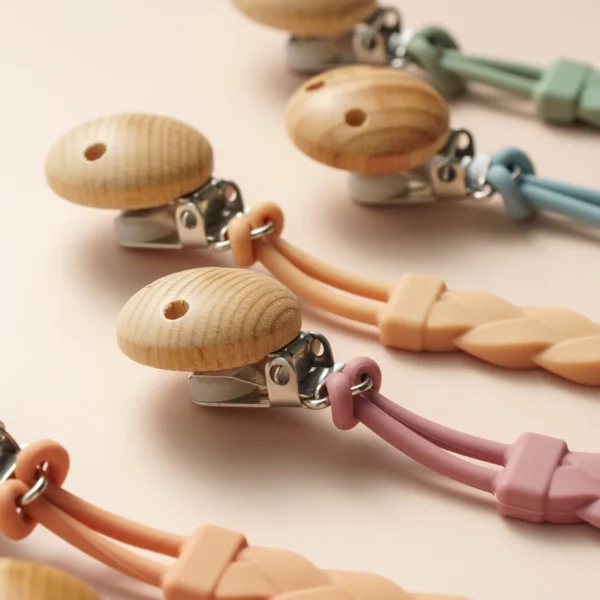 2024 New Baby Gift Teether Chain BPA Free Silicone Baby Pacifier Clip Portable Nipple Holder Teether Toys Baby Accessories - Image 4