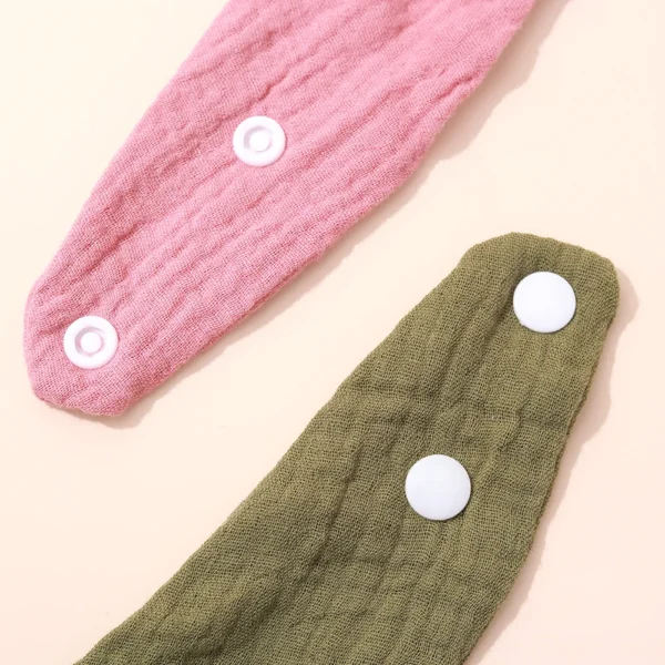 3pcs Baby Feeding Drool Bibs Saliva Towel Triangle Solid Color Scarf Bandana Soft Cotton Bib Adjustable Snap Button Burp Cloth - Image 3