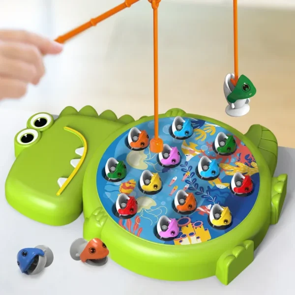 Dinosaur Simple Magnetic Fishing Toys Play Rod Game Toys for Children Baby Montessori with Rod Kids Educational Rotating Gift
