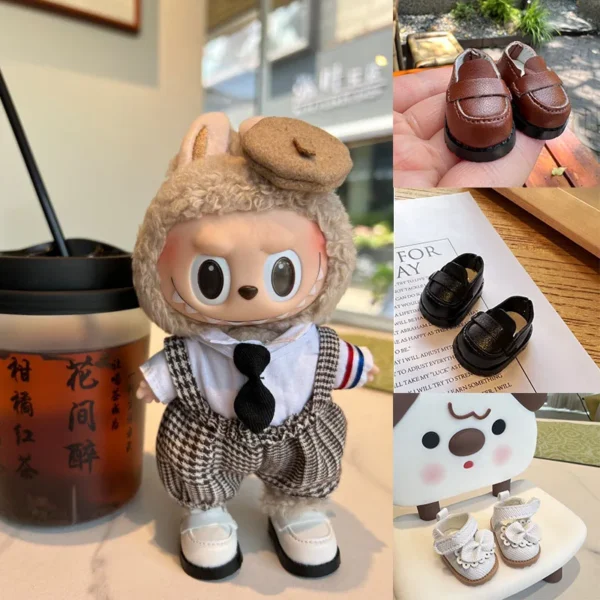 For 17cm LABUBU Shoes Leather PU Shoes Cotton Dolls Shoes Boots Toys Casual Sports Boots DIY Doll Toys Accessories