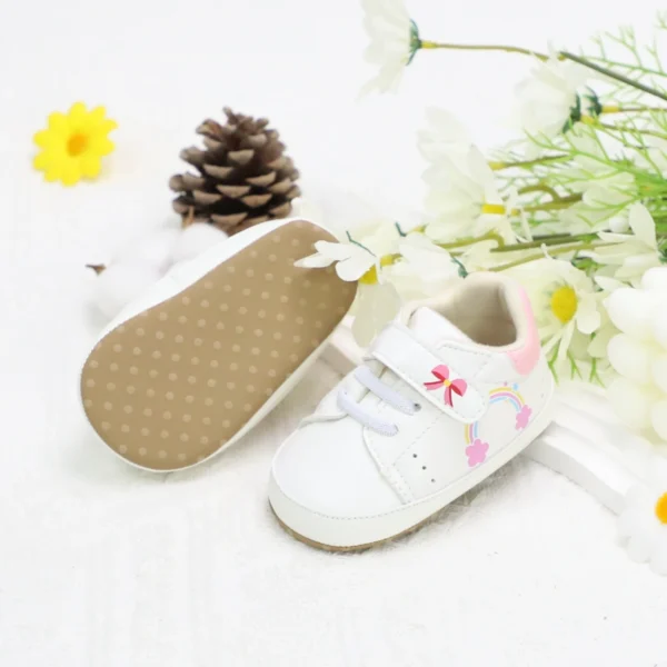 Baby toddler shoes, rainbow and bow design baby sneakers, lightweight and non-slip, suitable for daily & vacation wear, all seas - Image 4