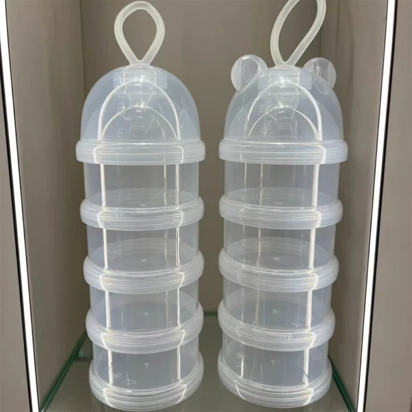 Baby Cartoon Clear Milk Powder Case Pantry Separate Floor Milk Powder Cabinet Portable Rotating Milk Powder Case